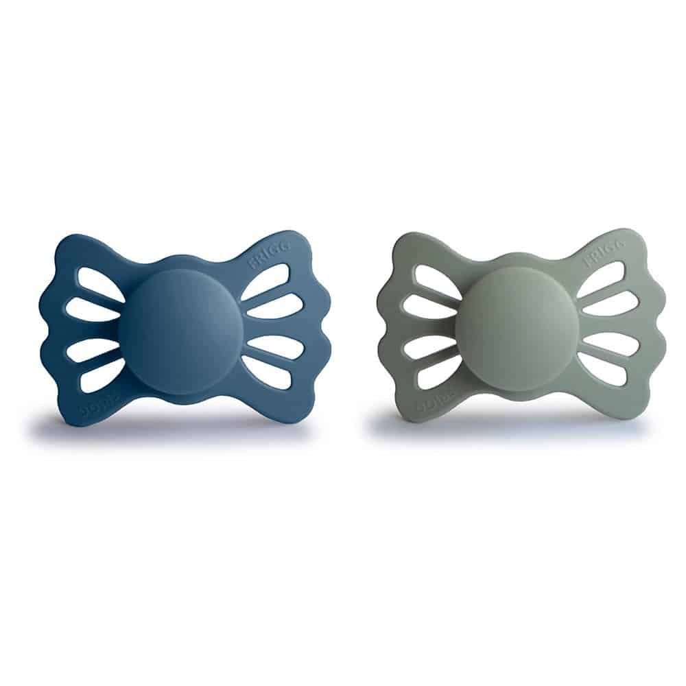 Frigg Lucky silicone fopspenen 2-pack ocean-view&sage-6-18M
