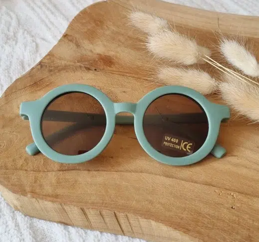 Baby- en kinder zonnebril UV400 rond - Salie