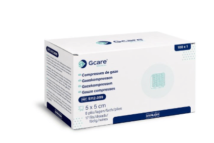 G Care kompressen steriel 5x5cm- 50 x 5 stuks