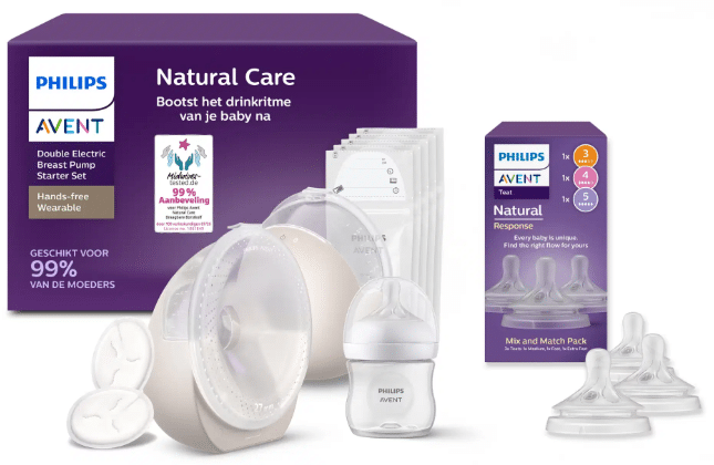 Avent handsfree dubbele borstkolf + gratis multi teat pack